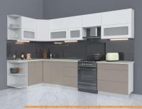 Кухня Интерлиния Мила Матте 1.5x3.3 Б левая (белый/луна/опал светлый) картинка