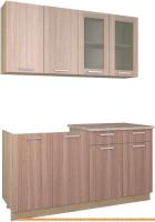 Кухня Интерлиния Мила 16 (ясень светлый/ясень темный) картинка