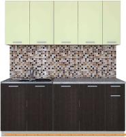 Кухня Интерлиния Мила Лайт 1.9 (салатовый/дуб венге) картинка