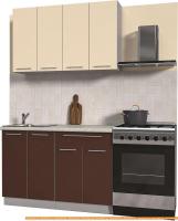 Кухня Интерлиния Мила Пластик 1.2 А (шоколад глянец/ваниль глянец/опал светлый) картинка