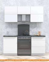 Кухня Интерлиния Мила Матте 1.8 Б (белый/белый/опал светлый) картинка