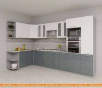Кухня Интерлиния Мила Gloss 1.68x3.4 левая (белый-асфальт) картинка