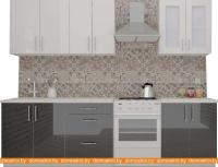 Кухня ВерсоМебель ВерсоЛайн 3-2.2 (белый 001/черный графит 042) картинка