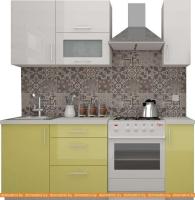 Кухня ВерсоМебель ВерсоЛайн 8-1.4 (белый 001/ваниль 102) картинка