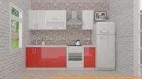 Кухня ВерсоМебель ВерсоЛайн 4-1.8 (белый 001/красный 009) картинка