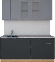 Кухня Интерлиния Мила 18-60 (антрацит/серебро) картинка