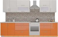 Кухня ВерсоМебель ВерсоЛайн 4-2.6 (белый 001/манго 007) картинка