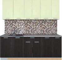 Кухня Интерлиния Мила Лайт 2.1 (салатовый/дуб венге) картинка