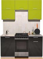 Кухня Интерлиния Мила Gloss 50-15 (яблоко/черный глянец) картинка