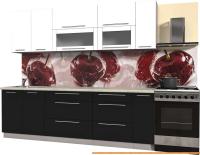 Кухня Интерлиния Мила Пластик 2.5 В (черный глянец/белый глянец/опал светлый) картинка