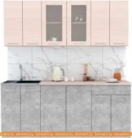 Кухня Интерлиния Мила 20-60 (вудлайн кремовый-бетон-бискайская сосна) картинка