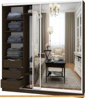 Шкаф-купе Кортекс-мебель Сенатор ШК12-45 Классика зеркало (венге темный) картинка