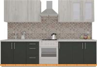 Кухня ВерсоМебель ВерсоЛайн 1-2.4 (дуб крафт белый/антрацит) картинка