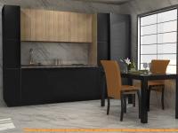 Кухня ЗОВ Арида-ПЛ прямая 2.4 м (дуб сонома/черный) картинка