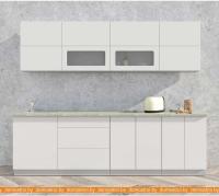 Кухня Интерлиния Мила Матте 2.6 А (белый/белый/опал светлый) картинка