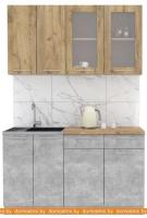 Кухня Интерлиния Мила 14-60 (дуб золотой-бетон-дуб бунратти) картинка