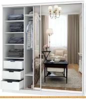 Шкаф-купе Кортекс-мебель Сенатор ШК12 Классика зеркало (белый) картинка