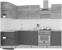 Кухня Интермебель Микс Топ-12 2x1.5м левая (графит серый-дуб крафт зол-ателье св.) картинка