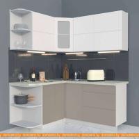 Кухня Интерлиния Мила Матте 1.5x1.7 А правая (белый-луна-опал светлый) картинка