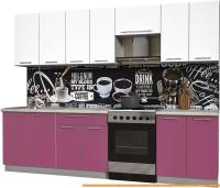 Кухня Интерлиния Мила Пластик 2.8 А (гортензия гл/белый гл/опал светлый) картинка