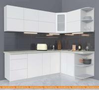 Кухня Интерлиния Мила Матте 1.5x2.3 А правая (белый-белый-опал светлый) картинка