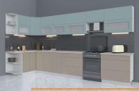 Кухня Интерлиния Мила Матте 1.5x4.0 Б левая (океан/луна/травертин серый) картинка