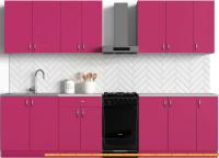 Кухня S-Company Клео колор 2.5 (малиновый/малиновый) картинка