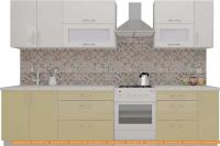 Кухня ВерсоМебель ВерсоЛайн 4-2.5 (белый/персик) картинка