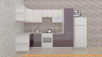 Кухня ВерсоМебель ЭкоЛайт-6 1.3x2.8 левая (белый/фиолетовый) картинка