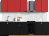 Кухня S-Company Клео колор 2.4 (черный/красный) картинка