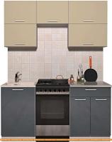 Кухня Интерлиния Мила Gloss 50-17 (ваниль/асфальт глянец) картинка
