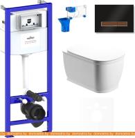 Унитаз Lavinia Boho Relfix Bell Pro Rimless 7 в 1 75110025 (черный стекло) картинка