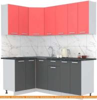 Кухня Интерлиния Мила Лайт 1.2x2.0 (красный-антрацит-кастилло темный) картинка
