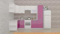 Кухня ВерсоМебель ЭкоЛайт-6 1.3x2.8 левая (белый/лиловый) картинка