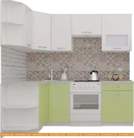 Кухня ВерсоМебель ЭкоЛайт-6 1.2x2.2 правая (белый/нежно-зеленый) картинка