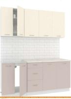 Кухня Кортекс-мебель Корнелия Лира 1.8м (крем/капучино/королевский опал) картинка