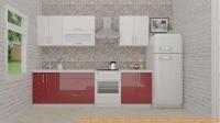 Кухня ВерсоМебель ВерсоЛайн 4-2.1 (белый/темно-красный) картинка