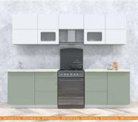 Кухня Интерлиния Мила Матте 2.7 Б (белый/мята/опал светлый) картинка