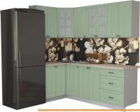 Кухня Интерлиния Мила Деко 1.2x2.2 (мята/травертин серый) картинка