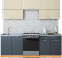 Кухня Интерлиния Мила Gloss 60-22 (ваниль/асфальт) картинка