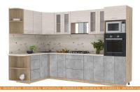 Кухня Интерлиния Мила 1.68x3.0 левая (вудлайн кремовый-бетон-бискайская сосна) картинка