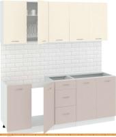 Кухня Кортекс-мебель Корнелия Лира 2.0 без столешницы (крем/капучино) картинка