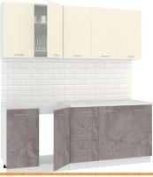 Кухня Кортекс-мебель Корнелия Лира 2.0м (крем/оникс/мадрид) картинка