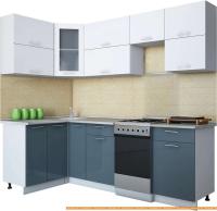 Кухня Интерлиния Мила Gloss 50-12x24 (белый/асфальт глянец) картинка