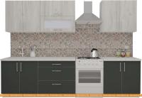 Кухня ВерсоМебель ВерсоЛайн 6-2.4 (дуб крафт белый/антрацит) картинка