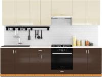 Кухня Сивирин-Компани Клео глосс 2.8 (коричневый глянец\ваниль глянец) картинка