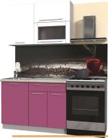 Кухня Интерлиния Мила Пластик 2.0 В (гортензия глянец/белый глянец/опал светл.) картинка