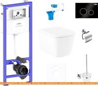 Унитаз Lavinia Boho Relfix Aveo Rimless 9 в 1 97010092 (черный пластик) картинка