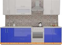 Кухня ВерсоМебель ВерсоЛайн 4-2.2 (белый 001/глубокий синий 601) картинка