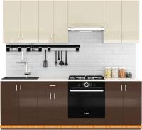 Кухня Сивирин-Компани Клео глосс 2.3 (коричневый глянец\ваниль глянец) картинка